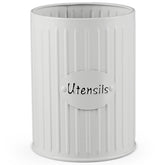 Lata Porta Utensilios Organizador De Acessórios Talher Yoi Metal Branco